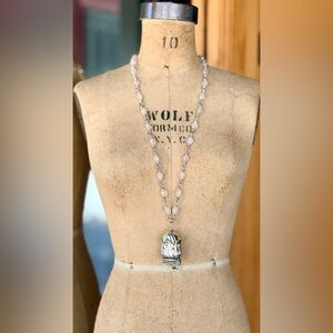 Sterling Silver Rose Quartz Handcrafted Fairy Bell Necklace